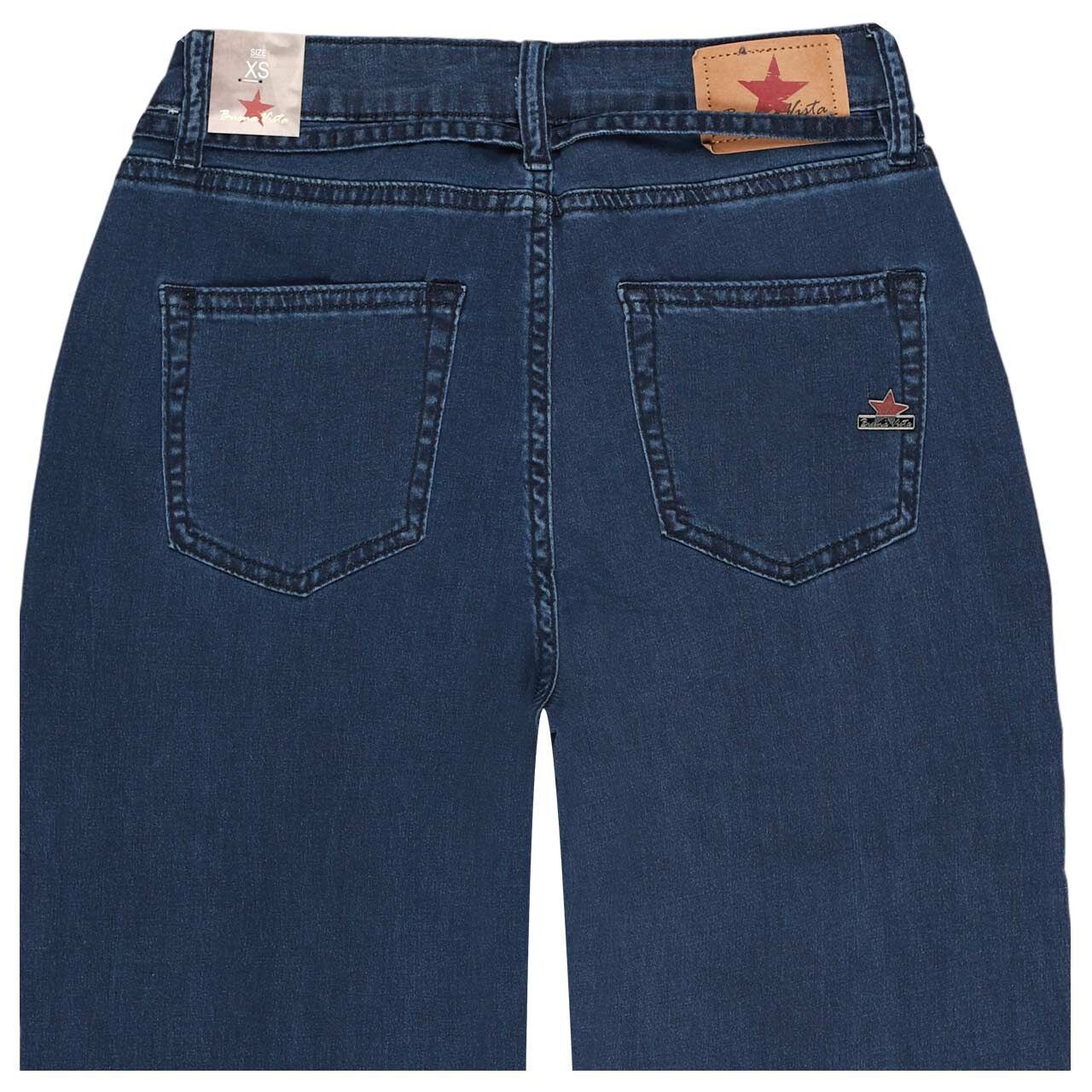 Damenjeans Wide Leg-L SLight Denim von Buena Vista in Dunkelblau angewaschen, detaillierte Rückansicht