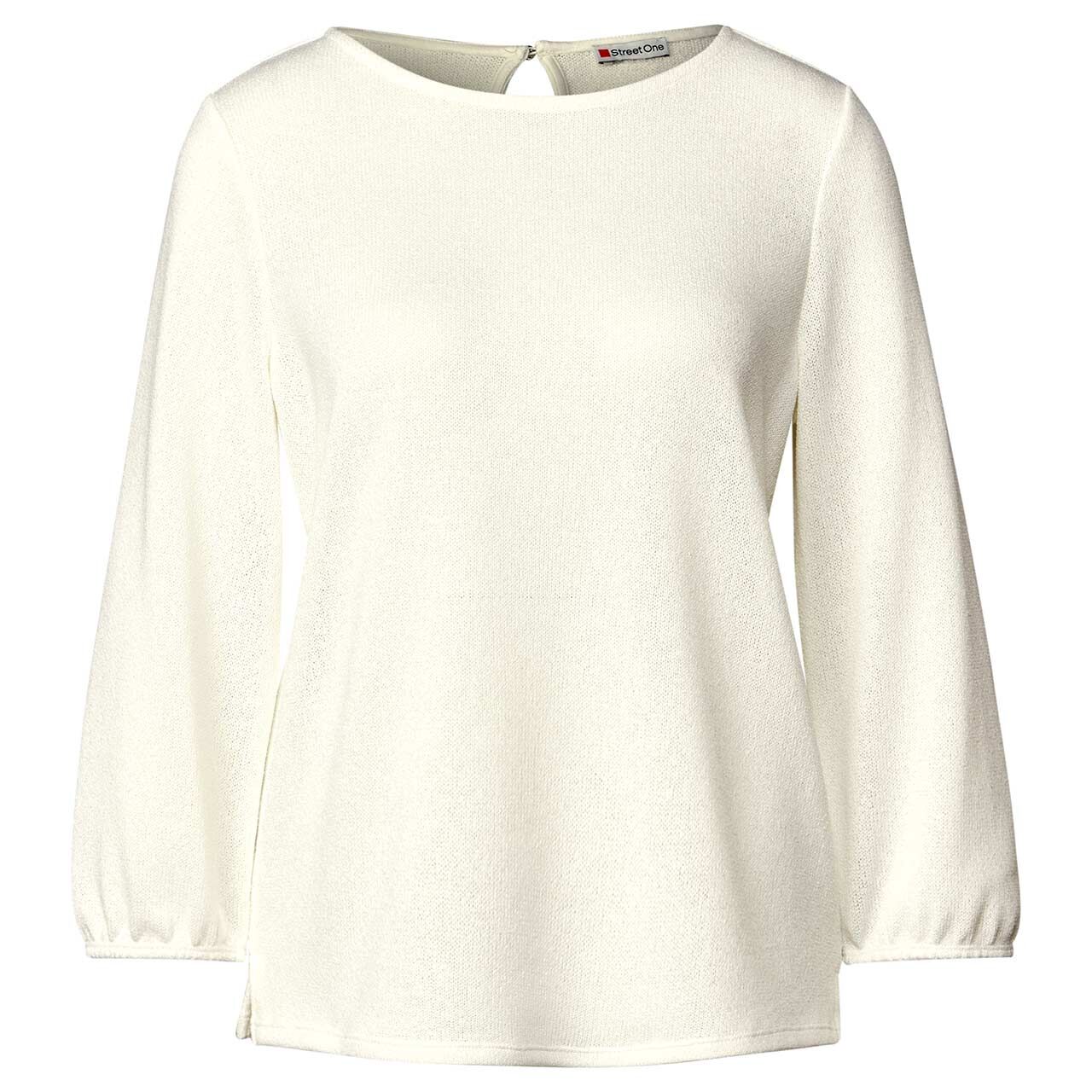 Street One Damen 3/4 Arm Shirt Knit Look clean off white