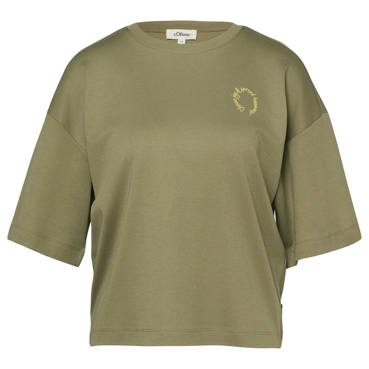 s.Oliver Damen T-Shirt khaki placed print