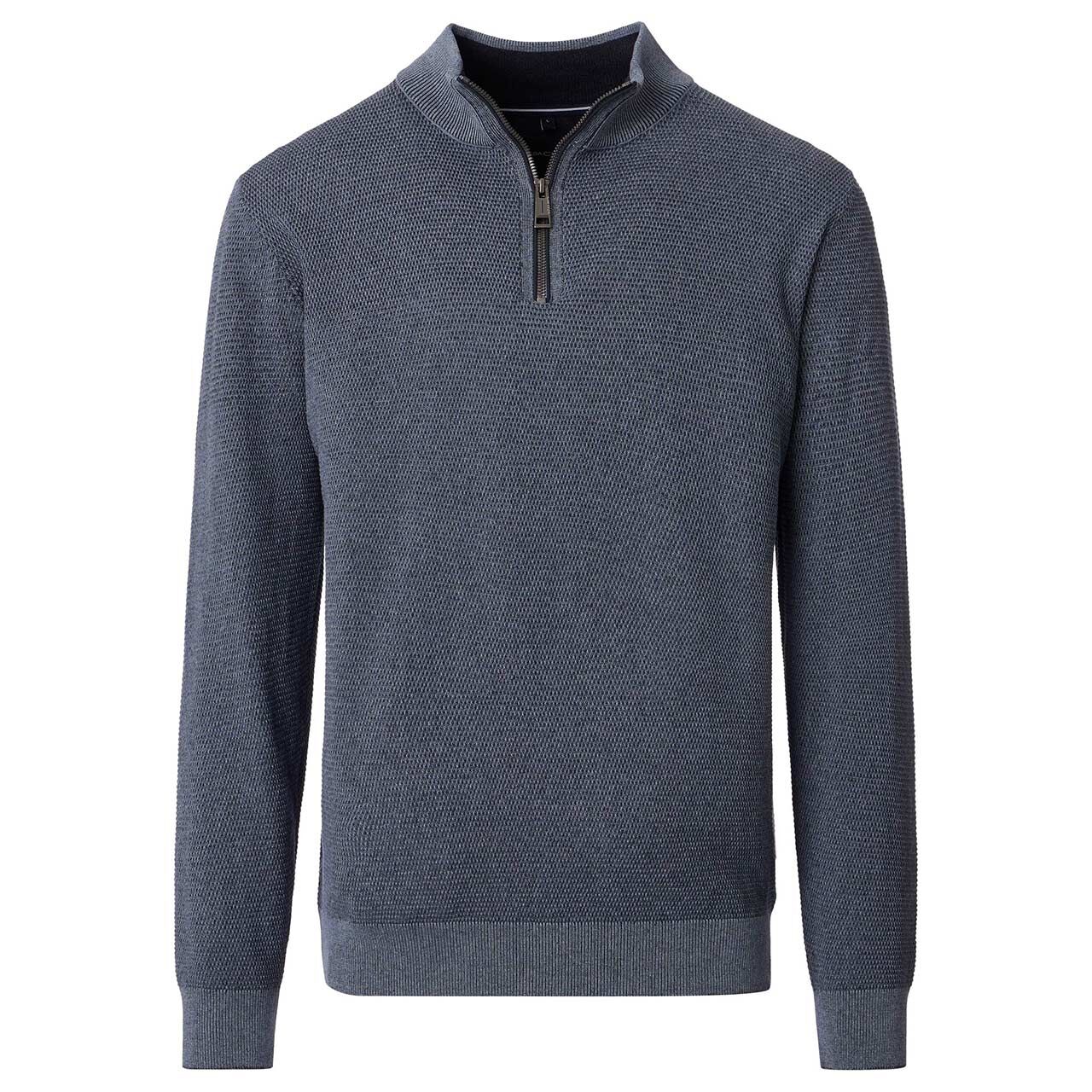 Casa Moda Herren Pullover Troyer silver