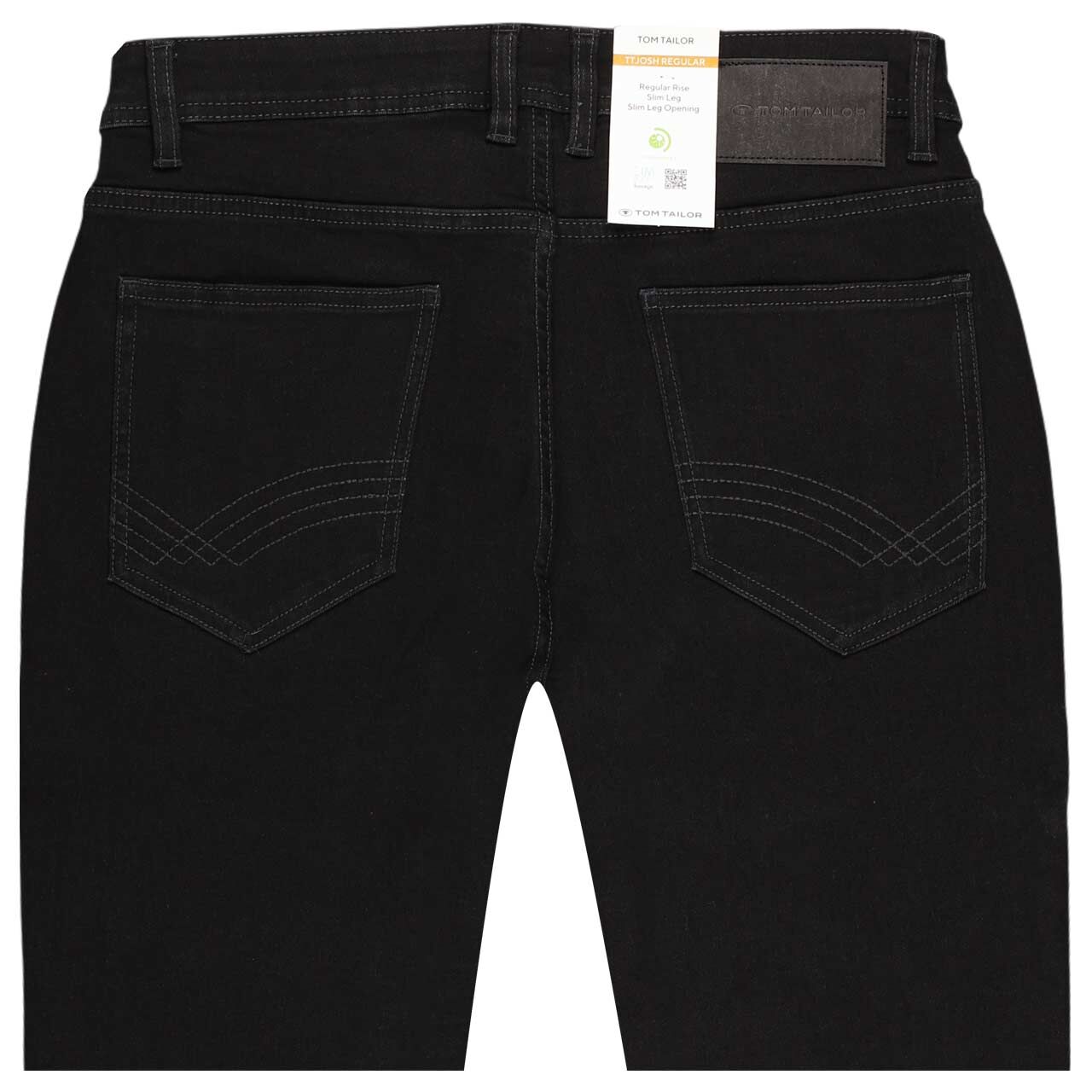 Herrenjeans Josh von Tom Tailor in Schwarz, detaillierte Rückansicht