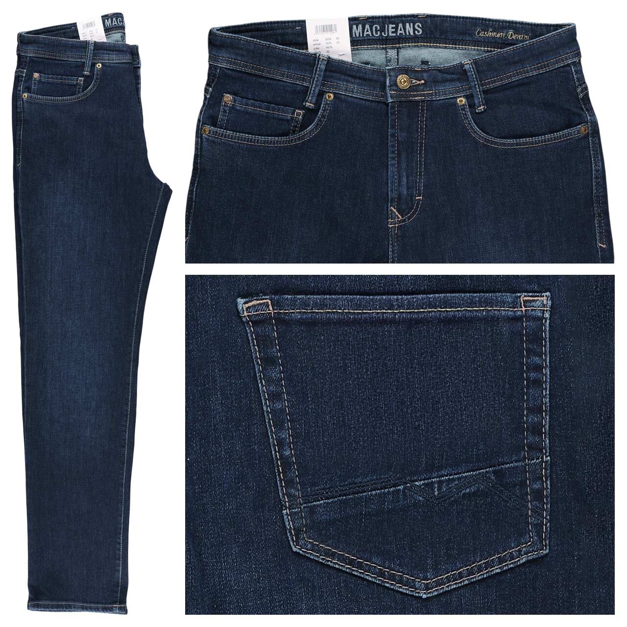 MAC Arne Jeans dark wash cashmere denim