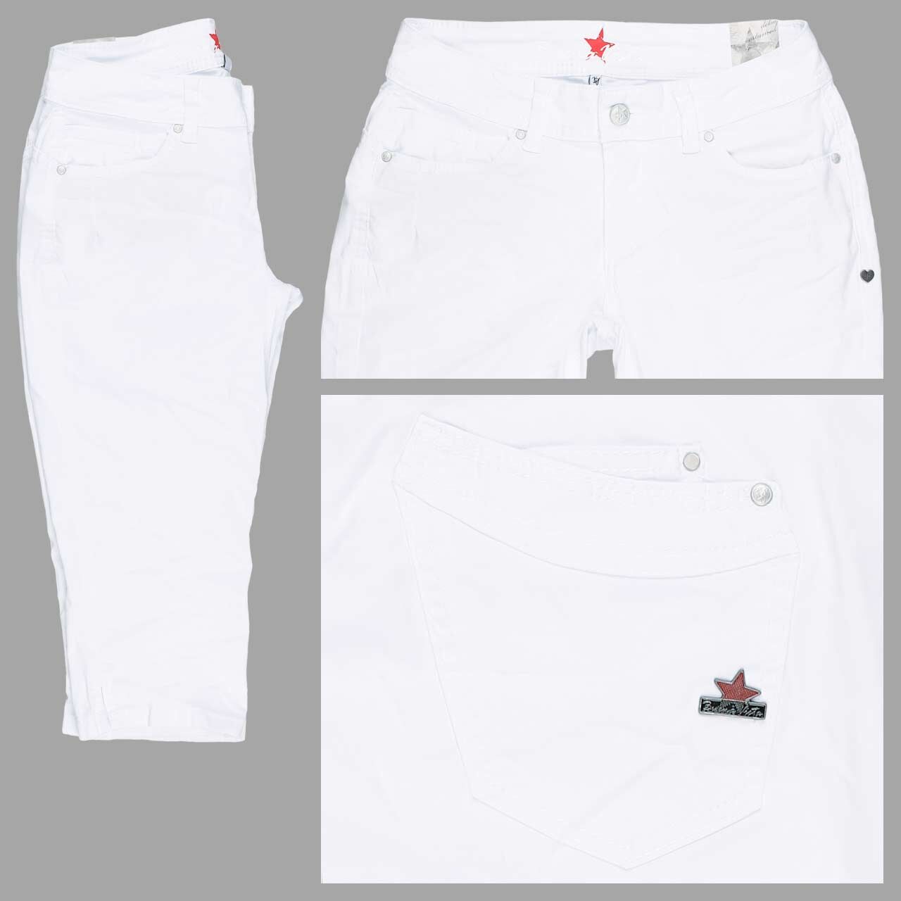 Buena Vista Malibu-Zip Capri Stretch Twill Baumwollhose white Buena Vista Malibu-Zip Capri Stretch Twill Baumwollhose white