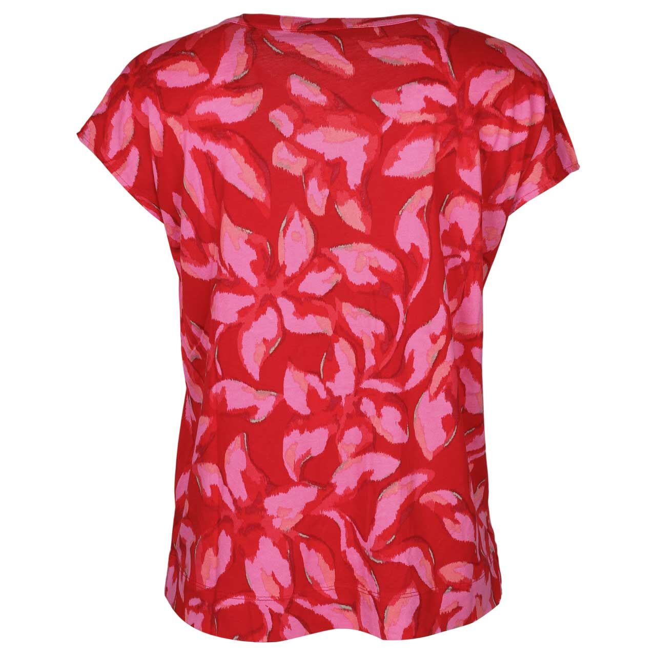 Damen T-Shirt Printed Buttons von Street One in Rot mit Print, Rückansicht