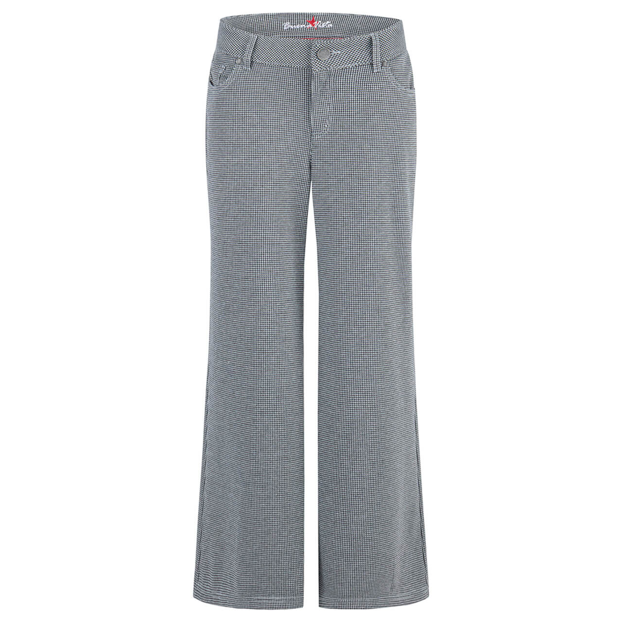 Stretch Damen Ankle Hose Italy Palazzo Cropped Soft Knit von Buena Vista in Schwarz-Weiß, Vorderansicht