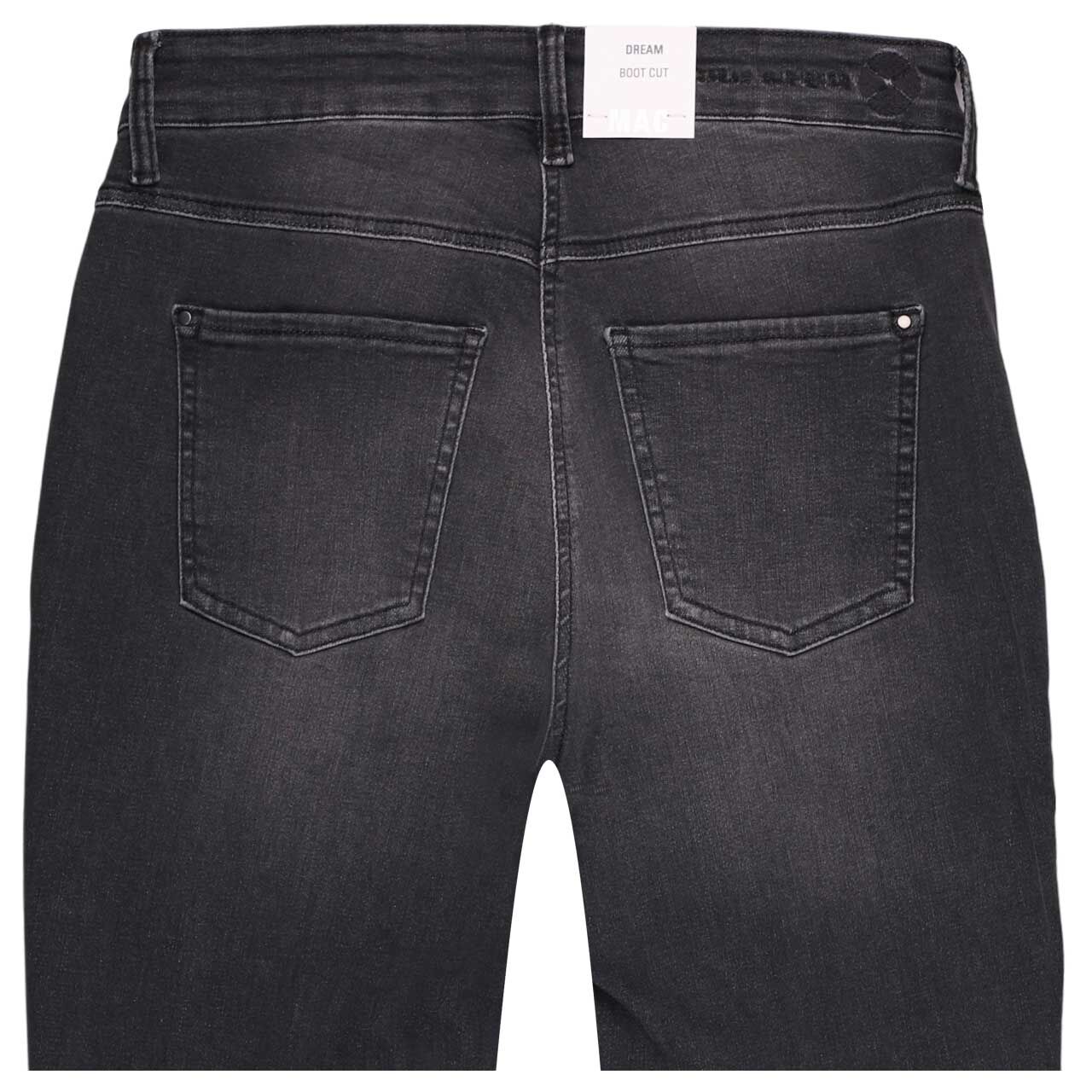 Stretch Damenjeans Dream Boot von MAC in Grau verwaschen, detaillierte Rückansicht
