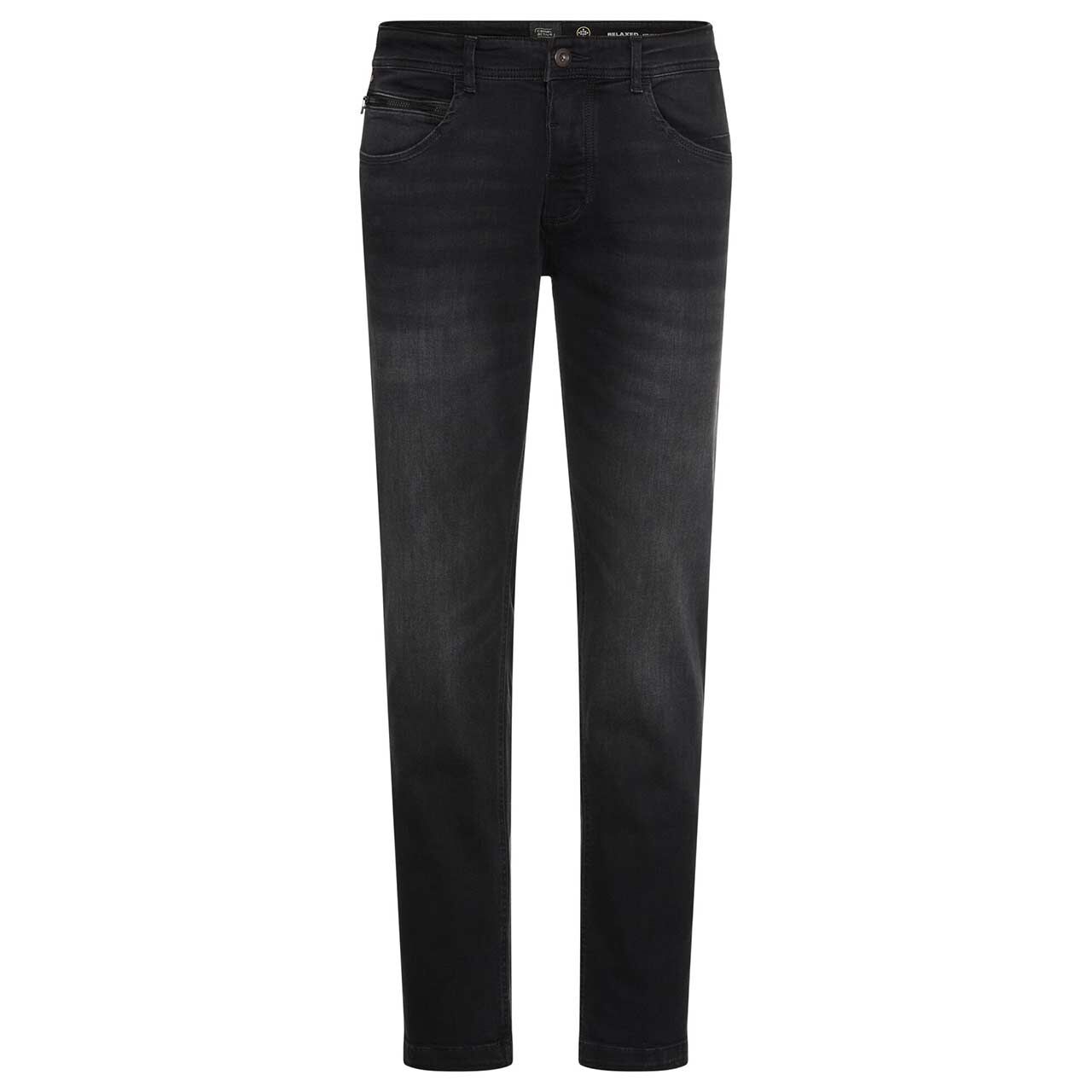 Stretch Herrenjeans Woodstock von Camel active in Dunkelgrau angewaschen, Vorderansicht