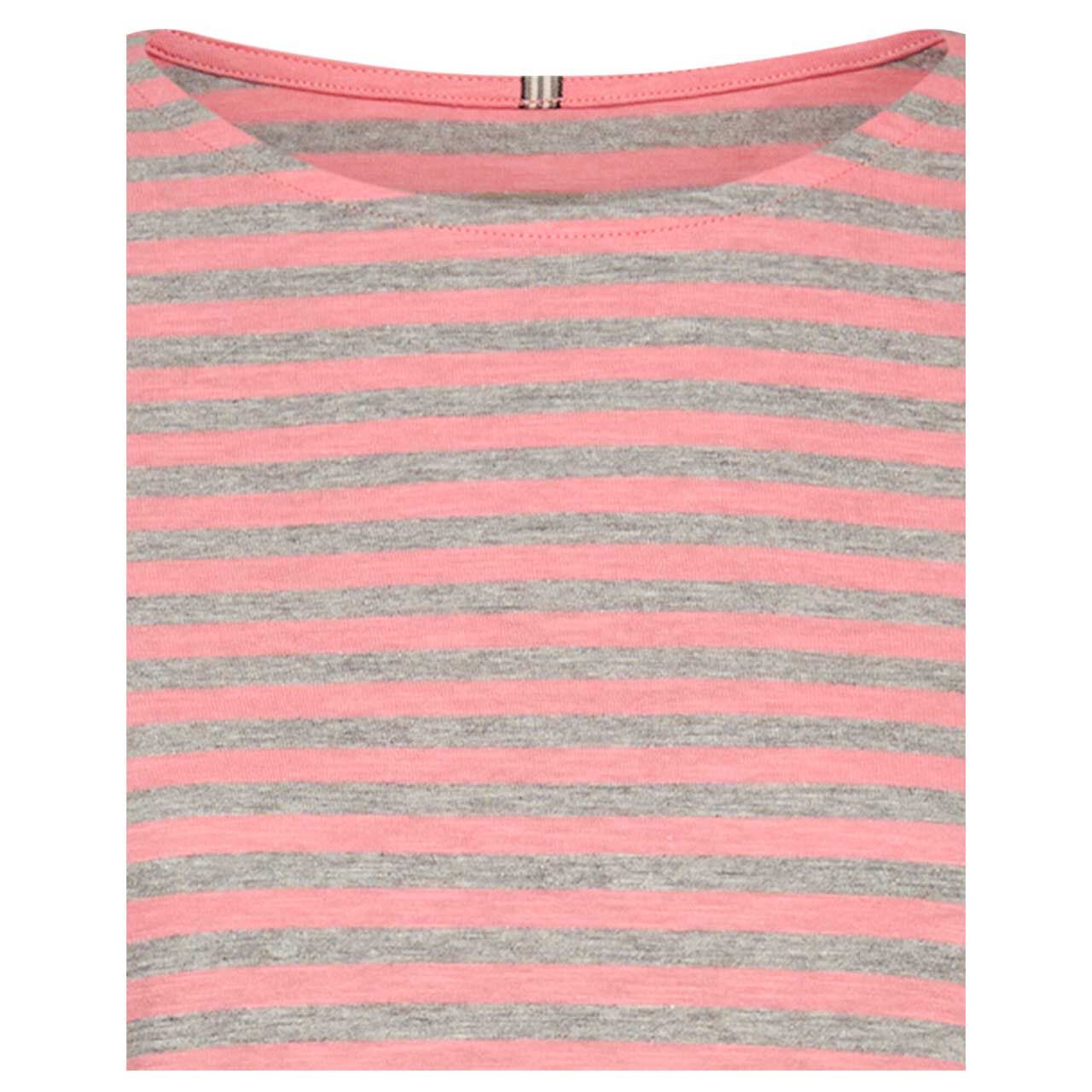 Damen Pullover von Camel active in Grau gestreift, detaillierte Vorderansicht