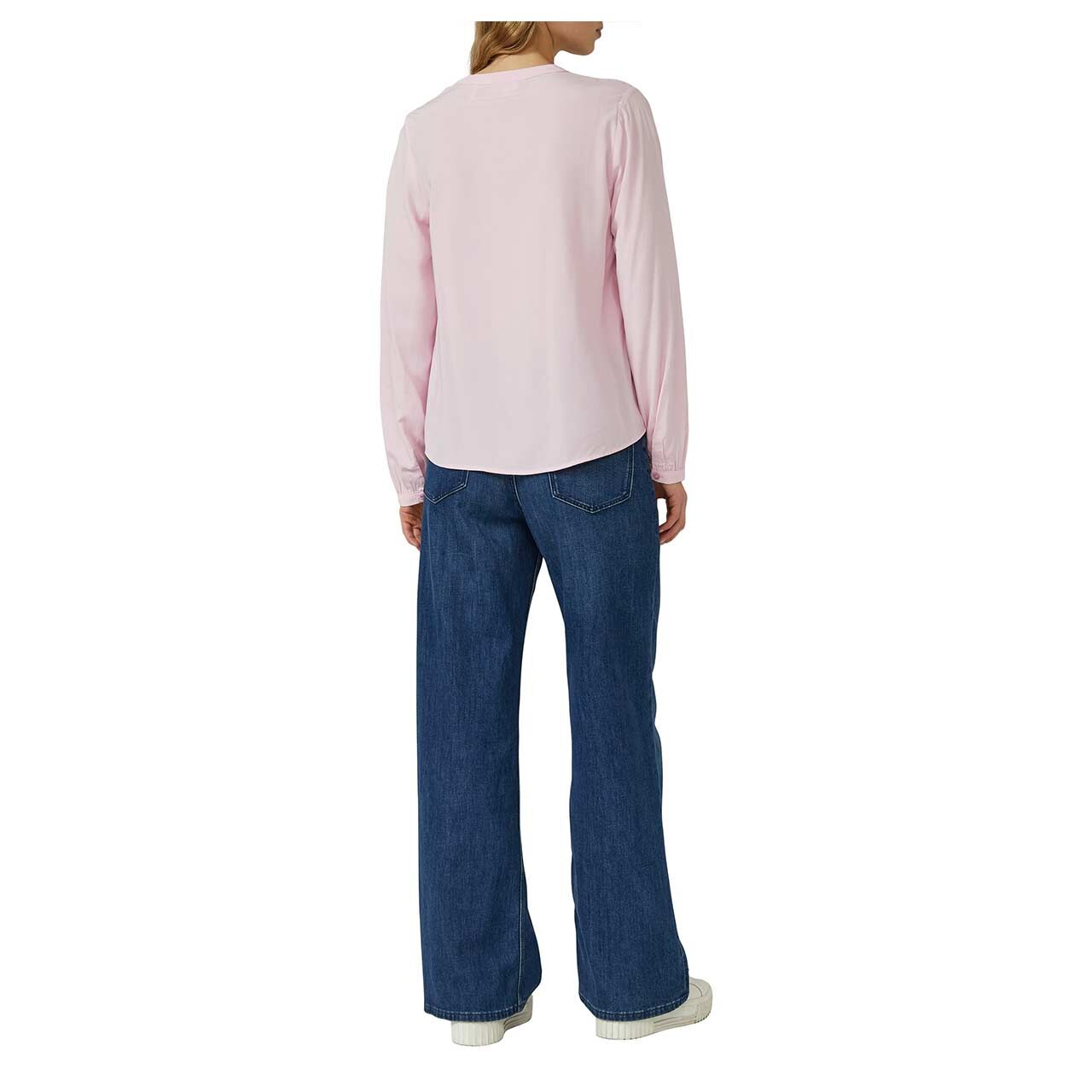 Damen Langarm Bluse von s.Oliver in Rosa, Rückansicht am Model