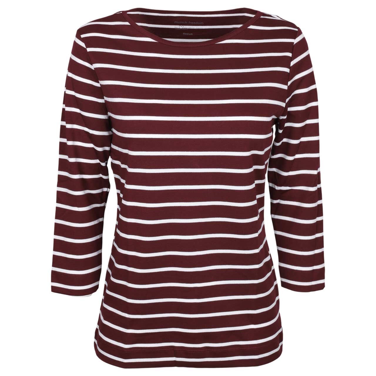 Munich Freedom Damen 3/4 Arm Shirt bordeaux/offwhite