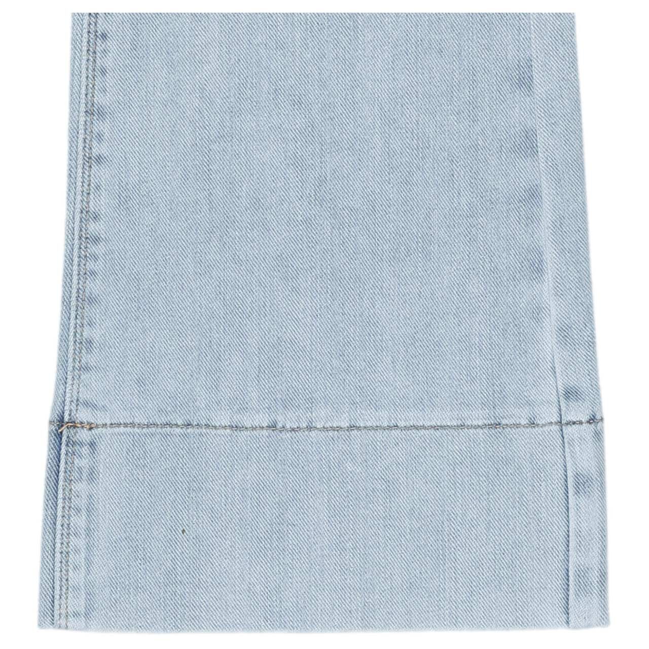 Damenjeans Italy K Bootcut Stretch Denim in Hellblau angewaschen, Detailansicht Saum