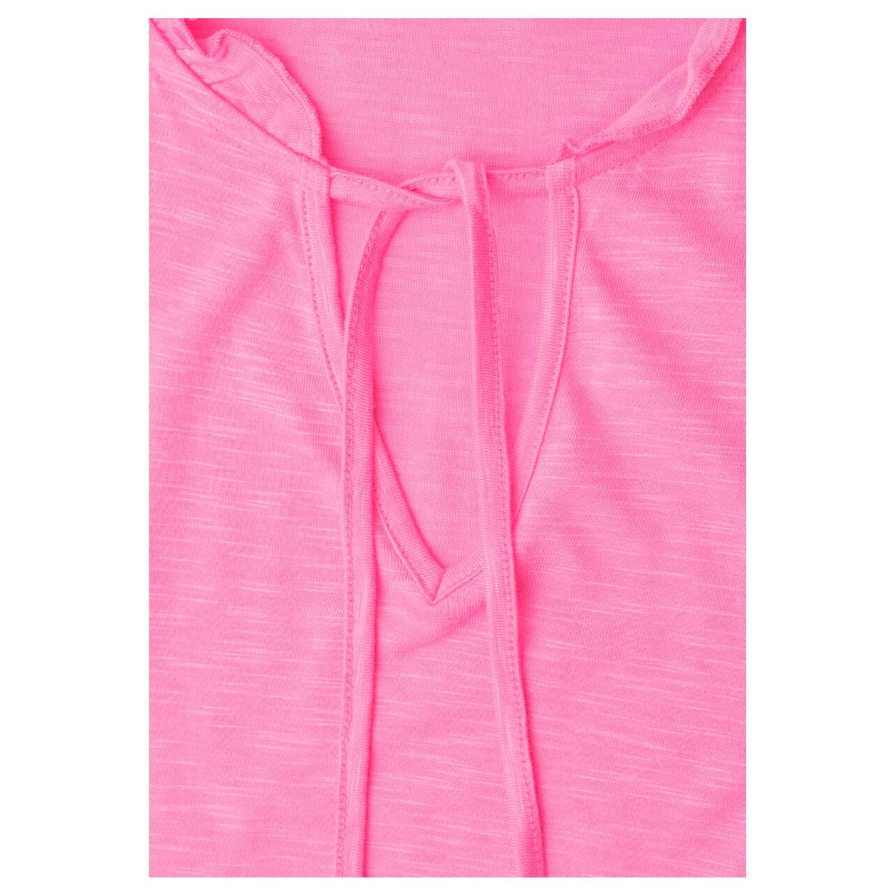 Street One Studio Damen T-Shirt Frill Neck simply pink melange