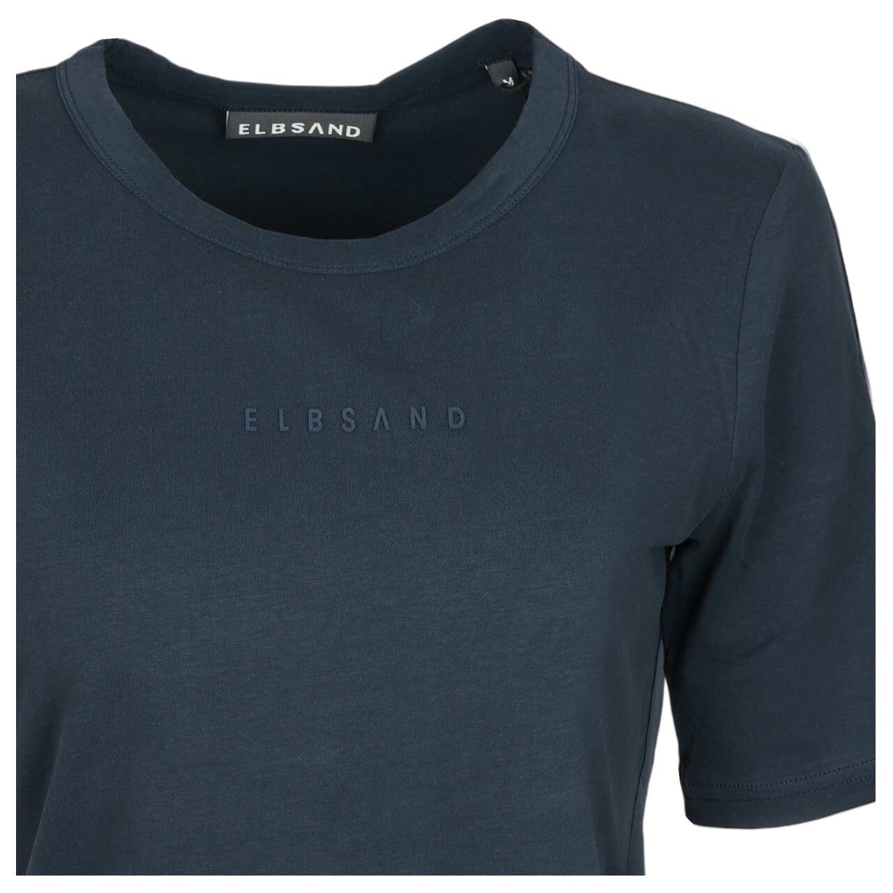 Damen T-Shirt Siva von Elbsand in Dunkelblau mit Print, detaillierte Vorderansicht