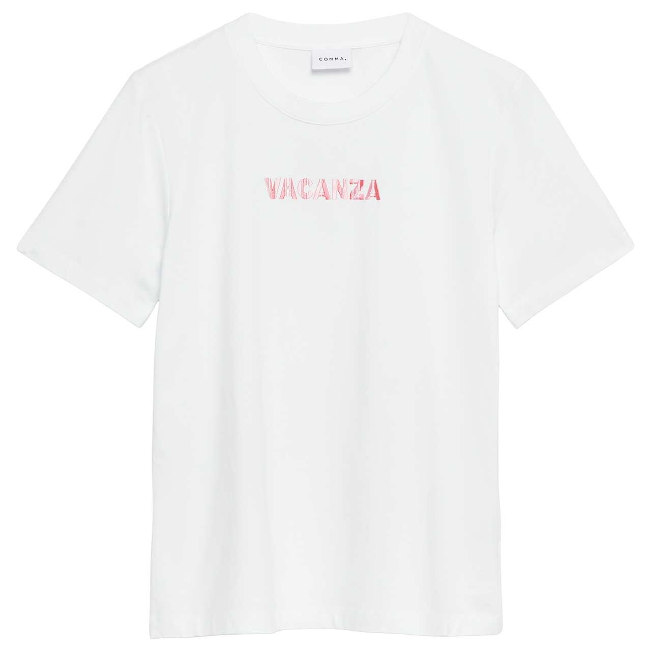 Comma Damen T-Shirt white vacanza