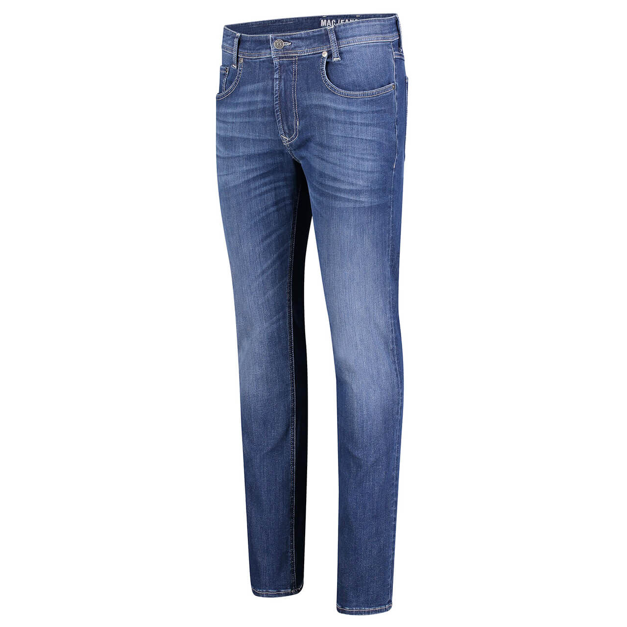 Stretch Herrenjeans Flexx von MAC in Mittelblau verwaschen, Seitenansicht
