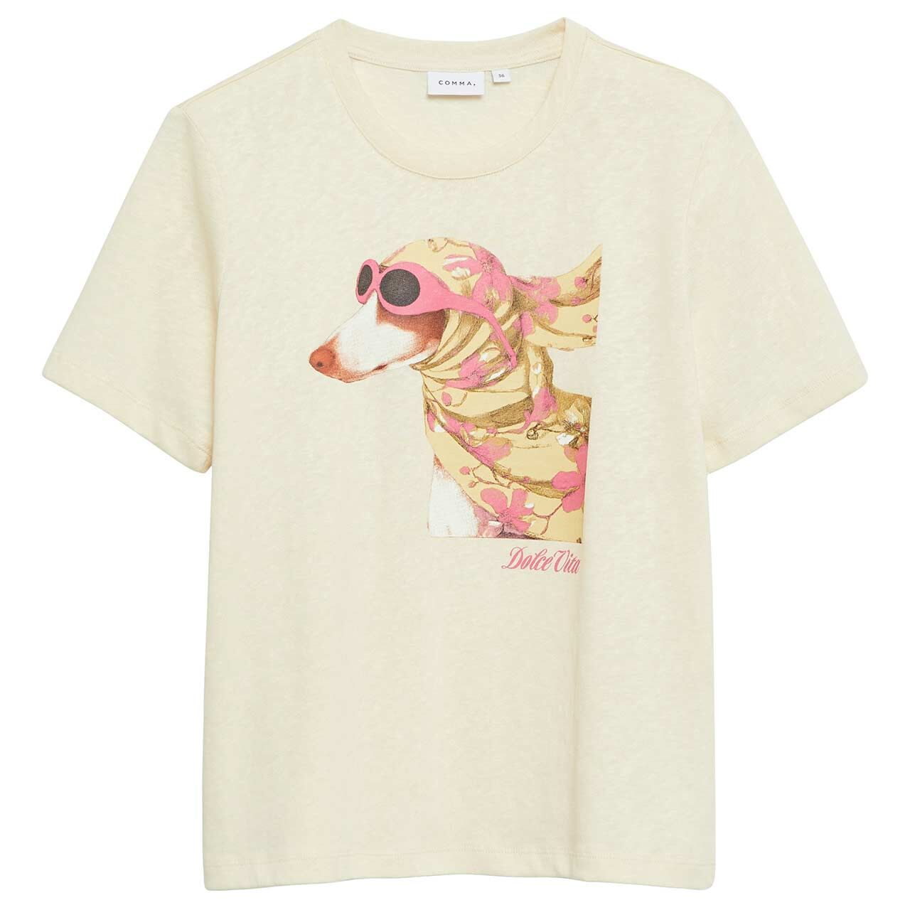 Comma Damen T-Shirt beige dolce vita