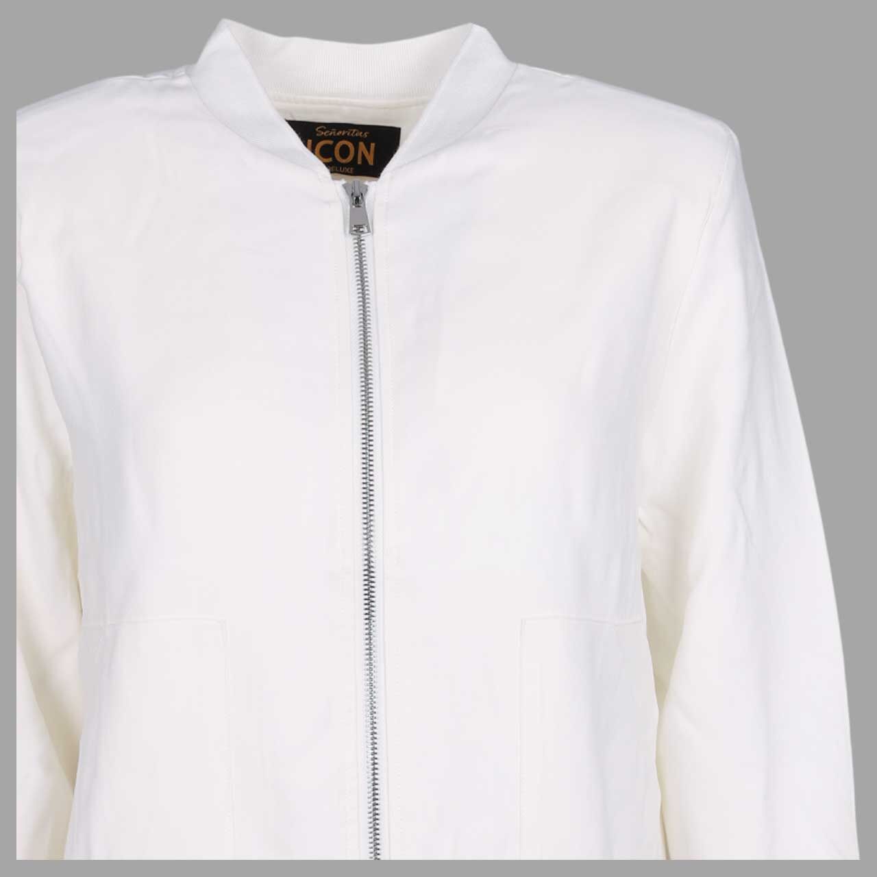 Damen Jacke Shorten Blouson von Senoritas ICON in Cremeweiß, Detailansicht vorne