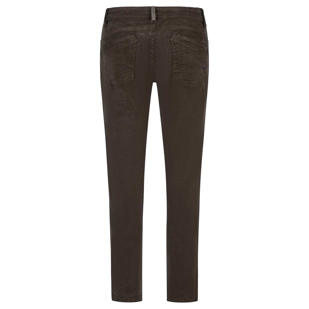 Damen Ankle Cordhose Malibu Cropped Corduroy in Dunkelbraun, Rückansicht
