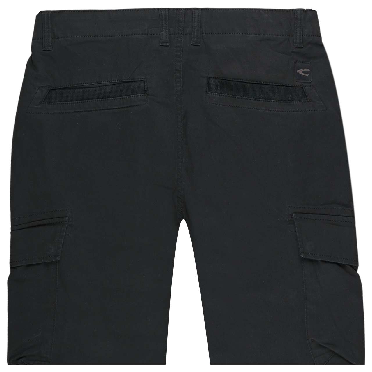 Herren Cargo Baumwollhose Houston von Camel active in Schwarz-Grau, detaillierte Rückansicht