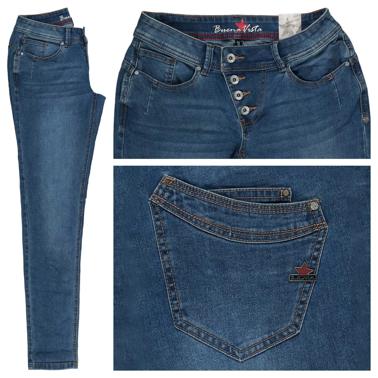 Buena Vista Malibu Stretch Denim Jeans mid stone