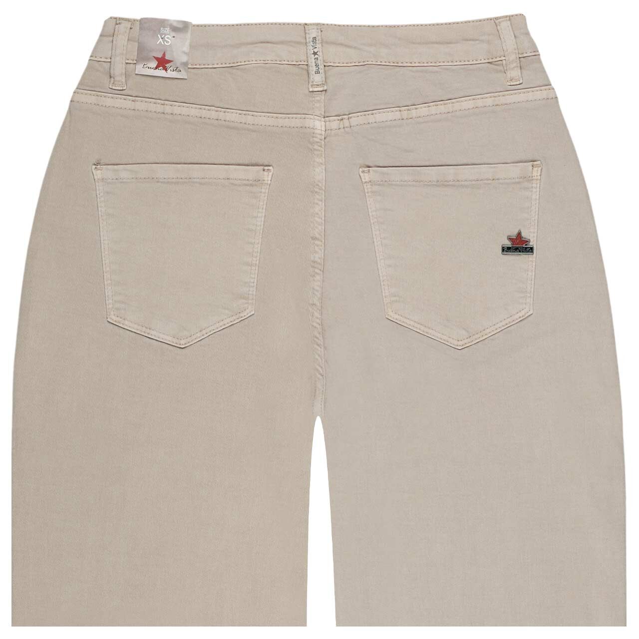 Damen Baumwollhose Wide Leg Stretch Summer Twill von Buena Vista in Beige, detaillierte Rückansicht