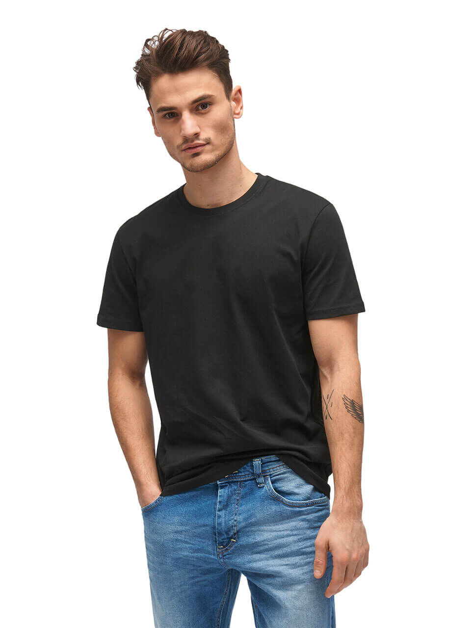 Tom Tailor Doppelpack T-Shirts für Herren in Schwarz, FarbNr.: 2999/29999