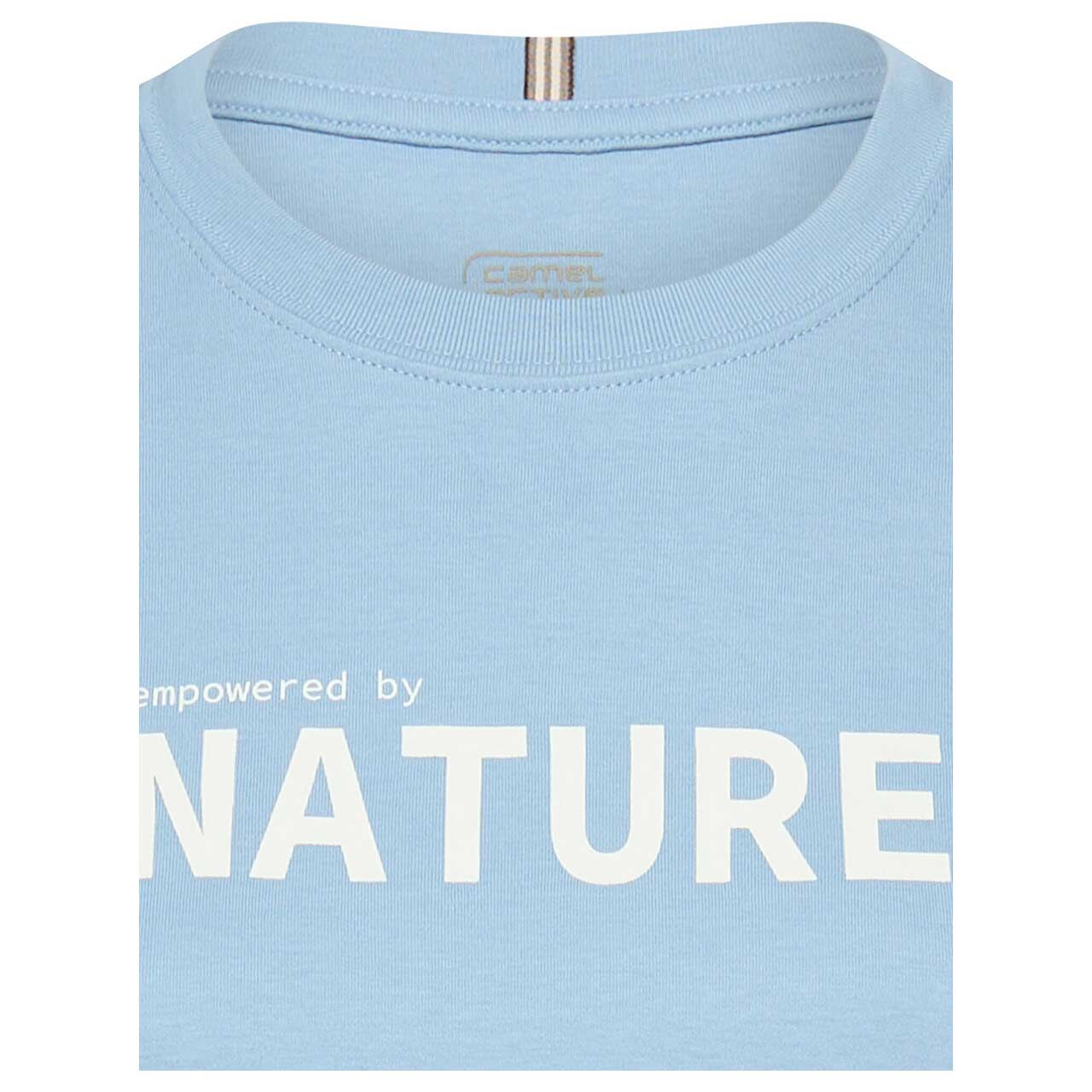 Damen T-Shirt von Camel active in Hellblau mit Print, detaillierte Vorderansicht