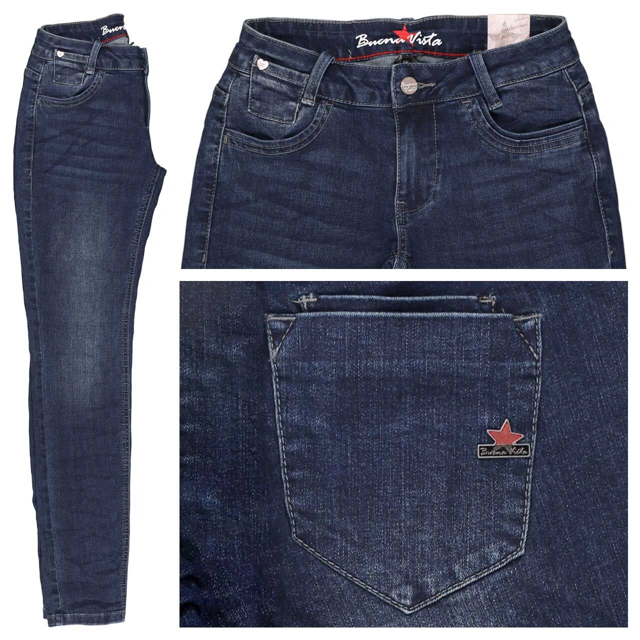 Buena Vista Kim-Zip Cropped Stretch Denim Ankle Jeans denim wash