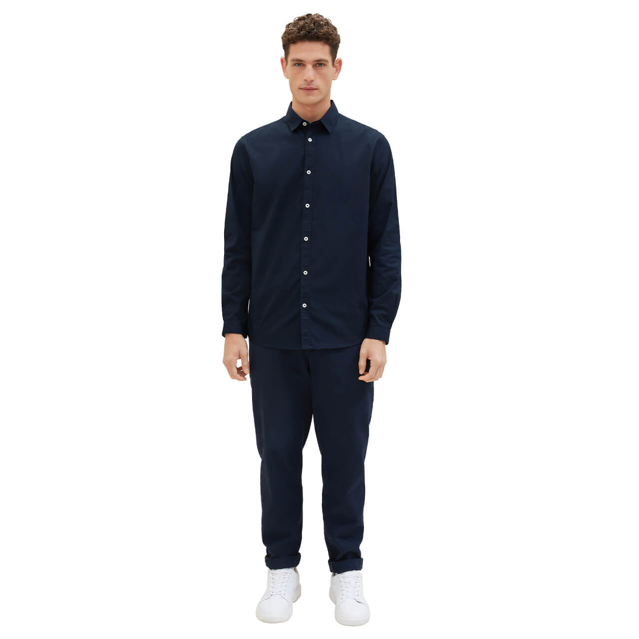 Tom Tailor Herren Langarm Hemd navy