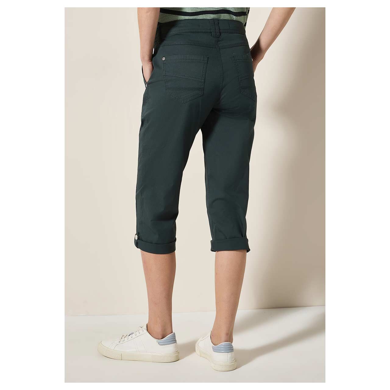 Cecil New York Capri Papertouch 3/4 Baumwollhose slate khaki