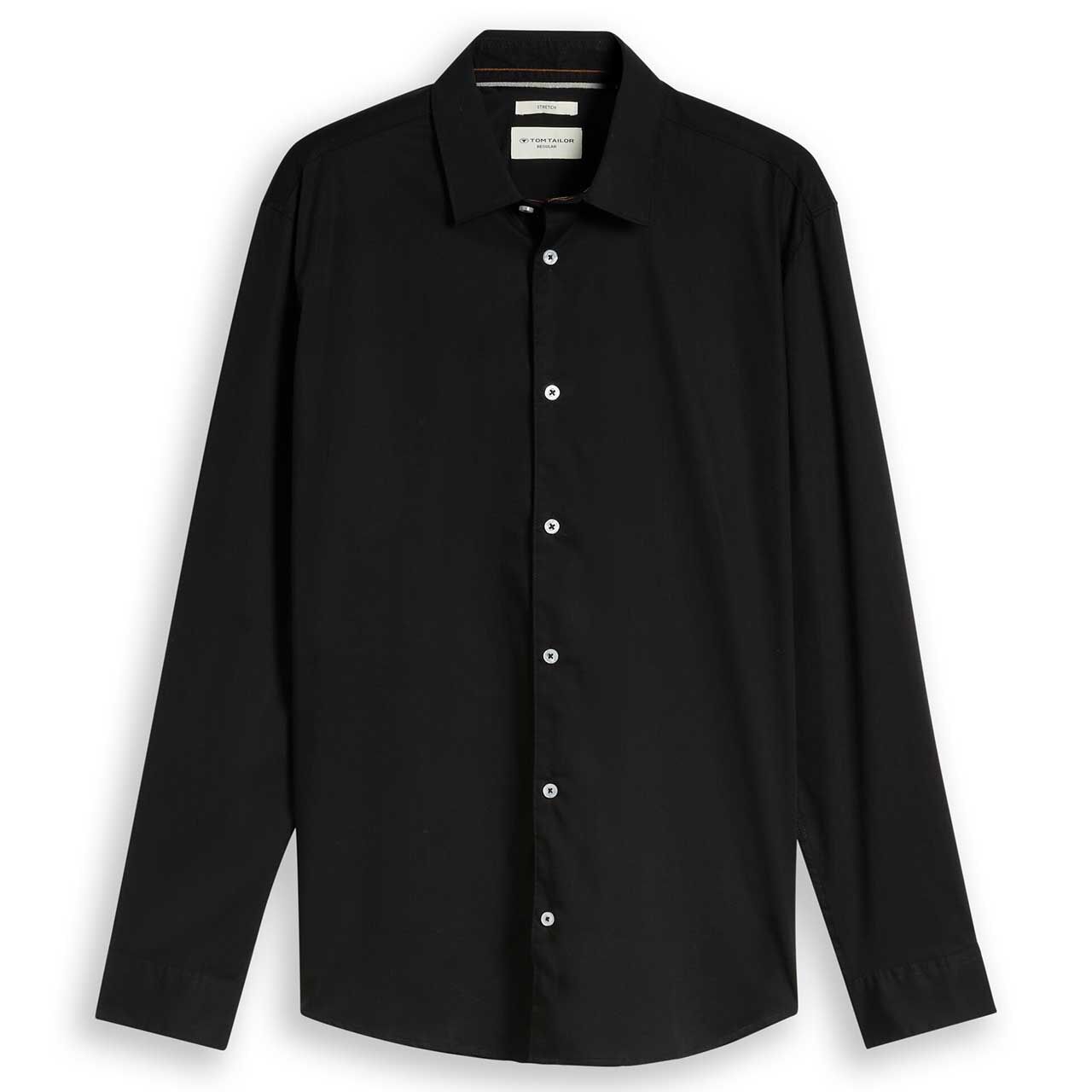 Tom Tailor Herren Langarm Hemd black