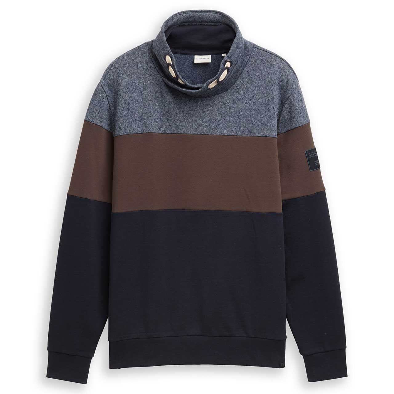 Tom Tailor Herren Sweatshirt Cutline Snood sky captain blue