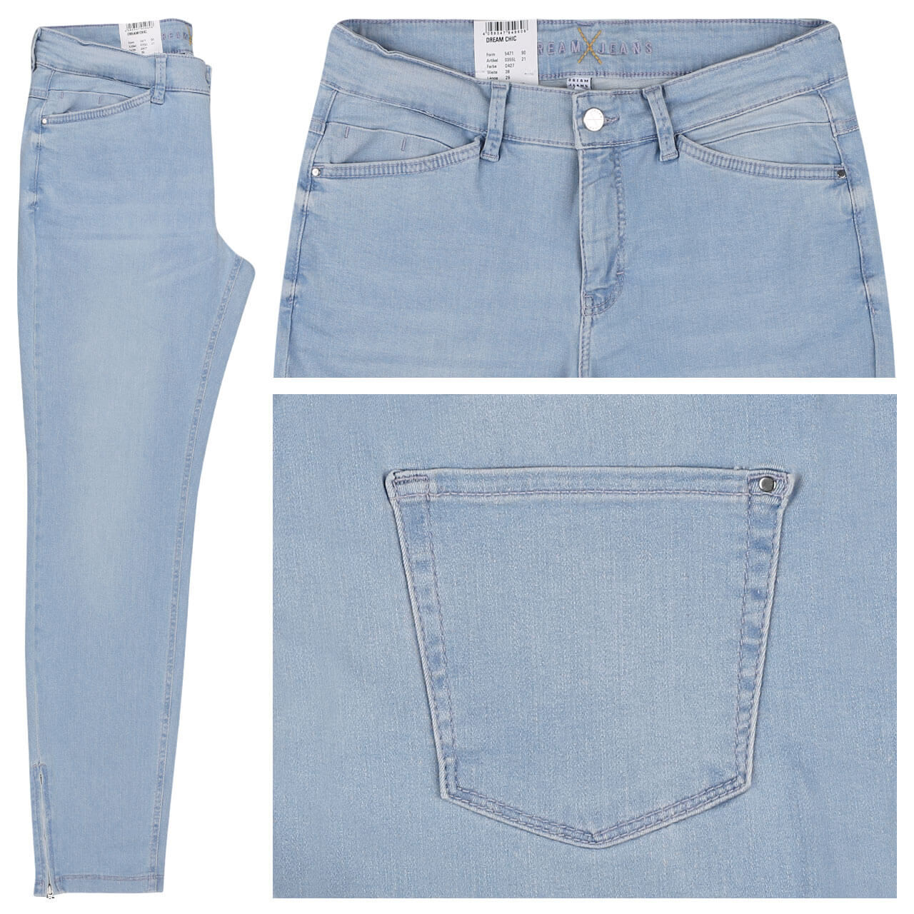 MAC Jeans Dream Chic für Damen in Hellblau angewaschen, FarbNr. D427