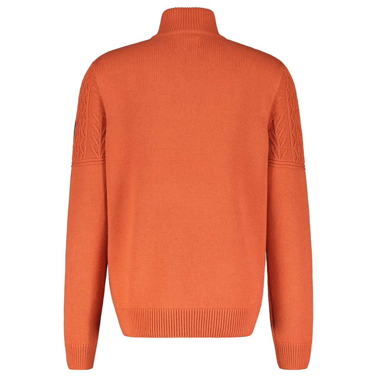 Lerros Herren Pullover Troyer Cable Knit spicy orange