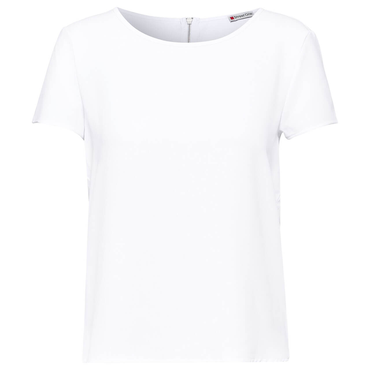 Street One Damen T-Shirt Material Mix white with zipper