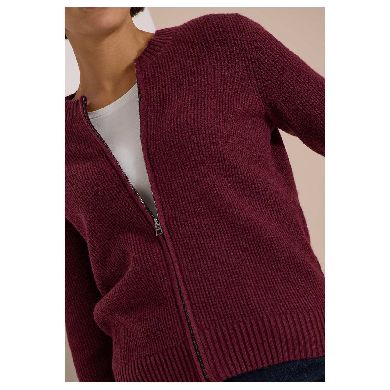 Cecil Damen Strickjacke Cosy Zipper Cardigan red wine