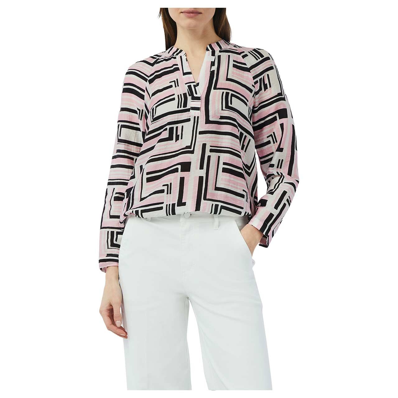 Comma Damen Langarm Bluse pink printed