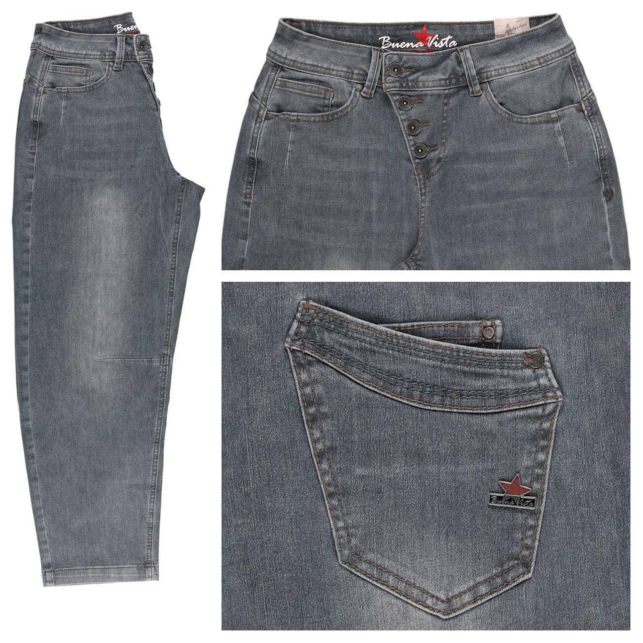 Buena Vista Malibu 7/8 Relaxed Stretch Denim Jeans light anthra