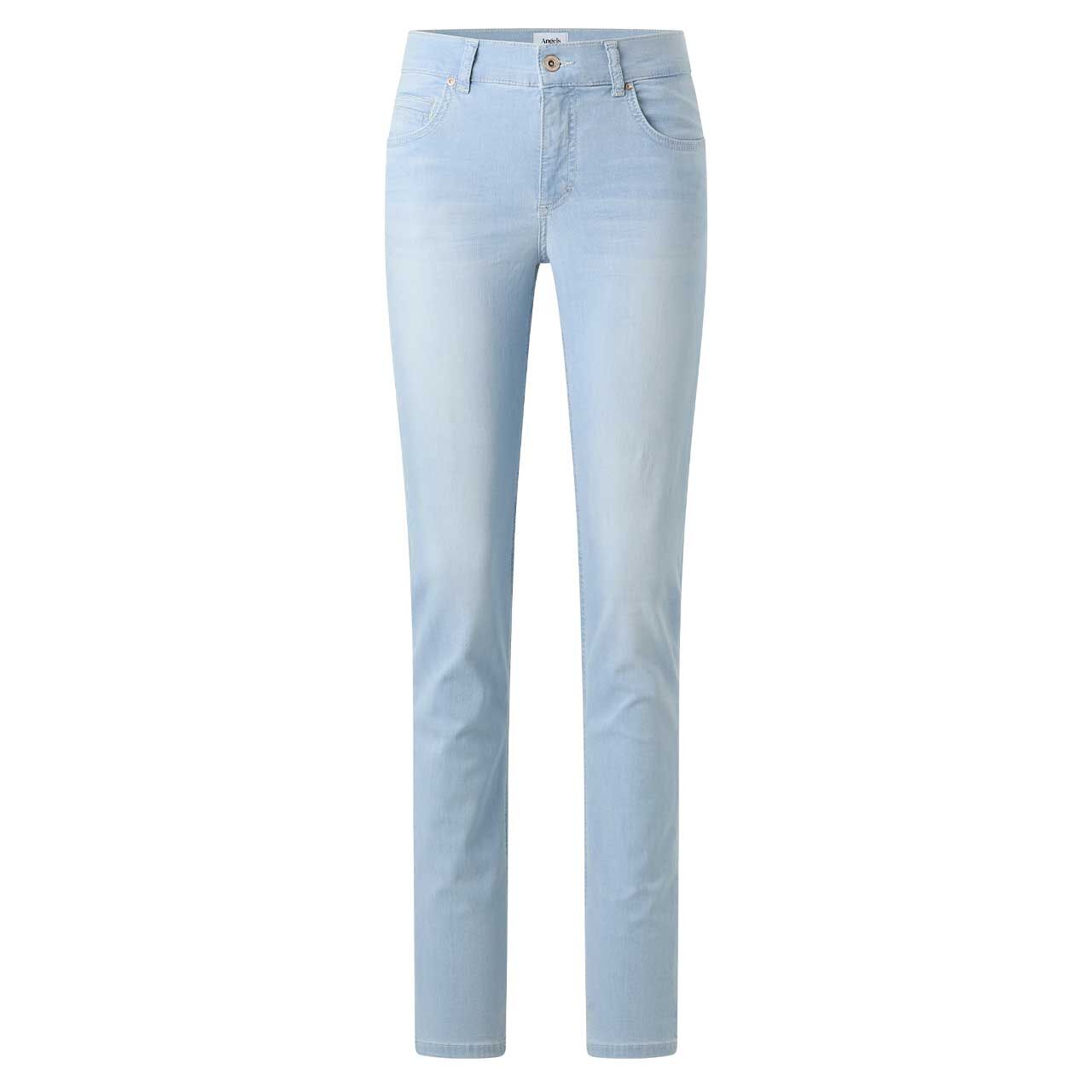 Stretch Damenjeans Cici von Angels in Hellblau angewaschen, Vorderansicht