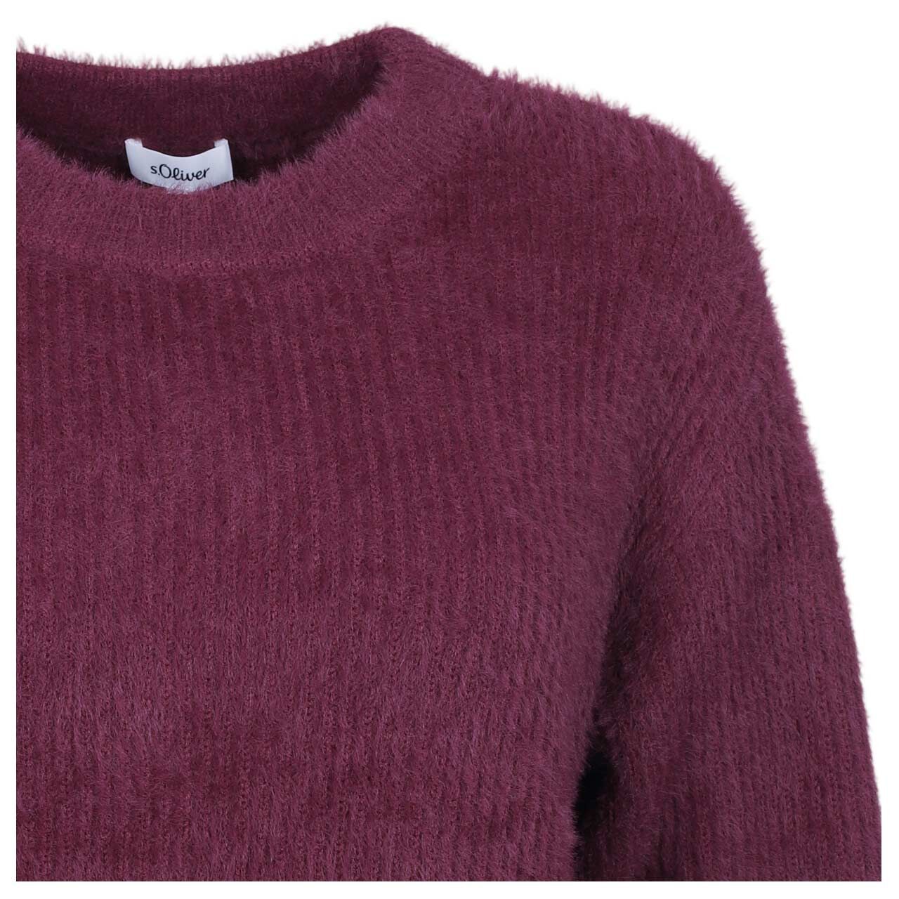 Damen Kurzarm Pullover von s.Oliver in Lila, detaillierte Vorderansicht