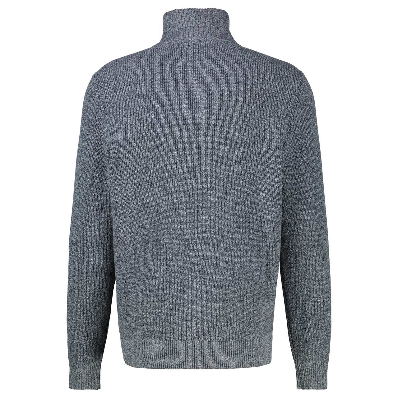Herren Pullover Troyer von Lerros in Dunkelblau meliert, Rückansicht