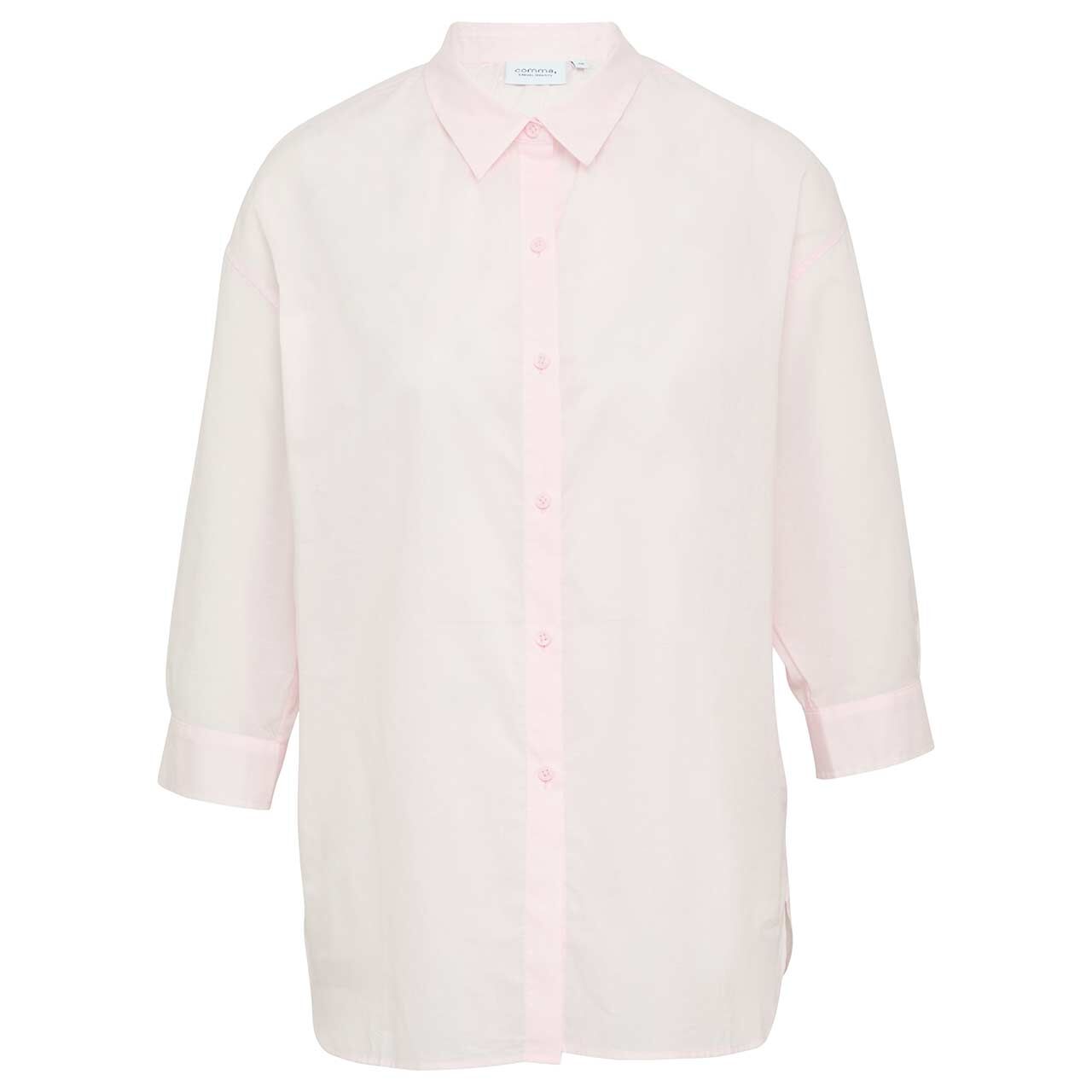 Comma Damen Bluse – Longbluse Gepunktet, Mit Kragen Und Langen Ärmeln