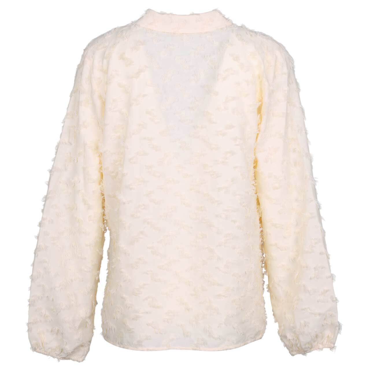 Damen Langarm Bluse von Comma in Cremeweiß, Rückansicht