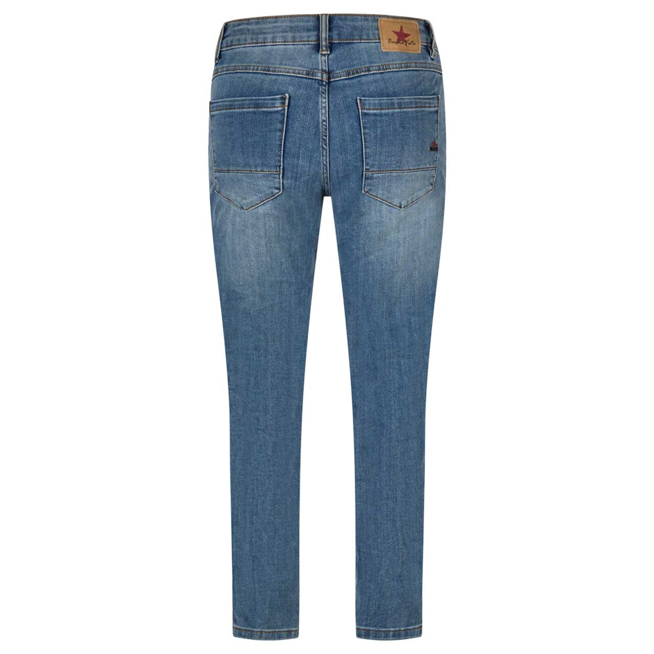 Damenjeans Anna C 7/8 Straight Stretch Denim von Buena Vista in Blau verwaschen, Rückansicht