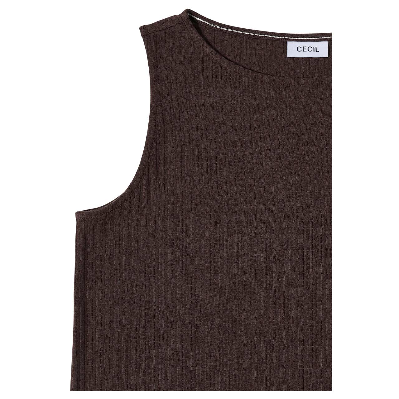 Cecil Damen Top Rib Structure brown cacao