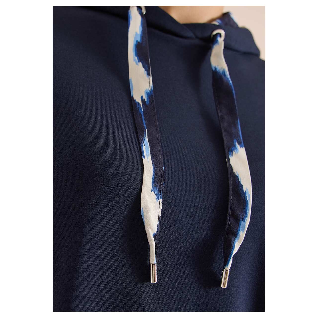 Cecil Damen 3/4 Arm Hoodie Sweatshirt Mix urban dark blue printed
