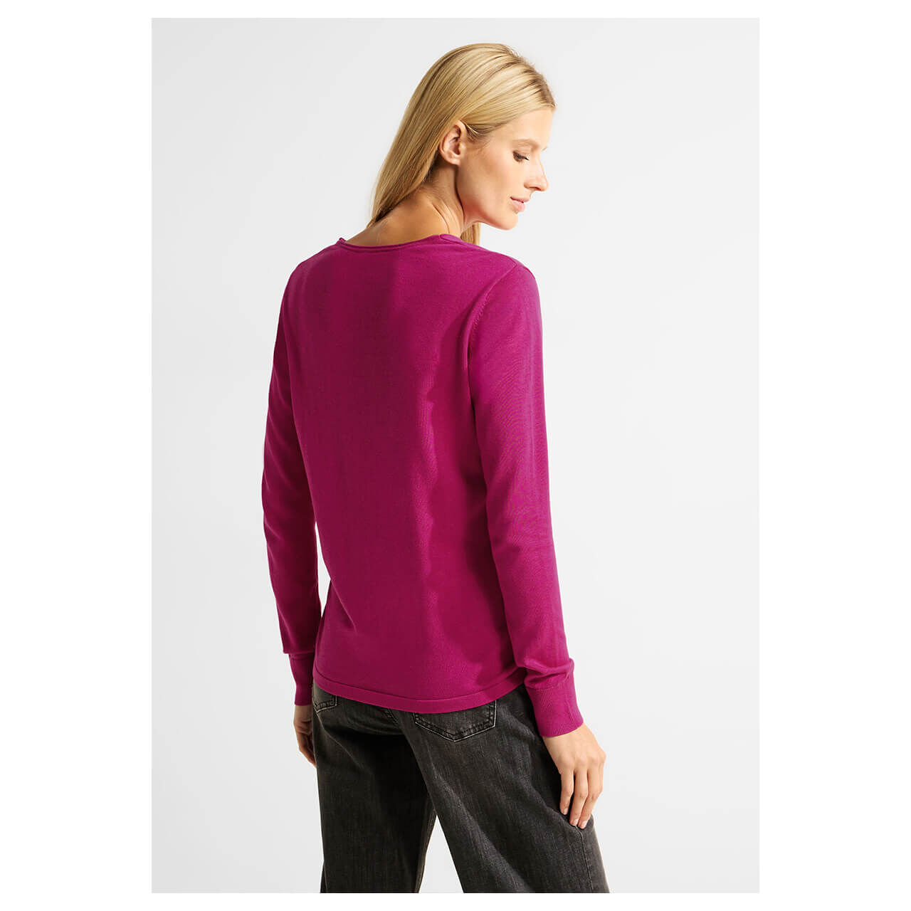Cecil Rounded V-Neck Pullover cool pink
