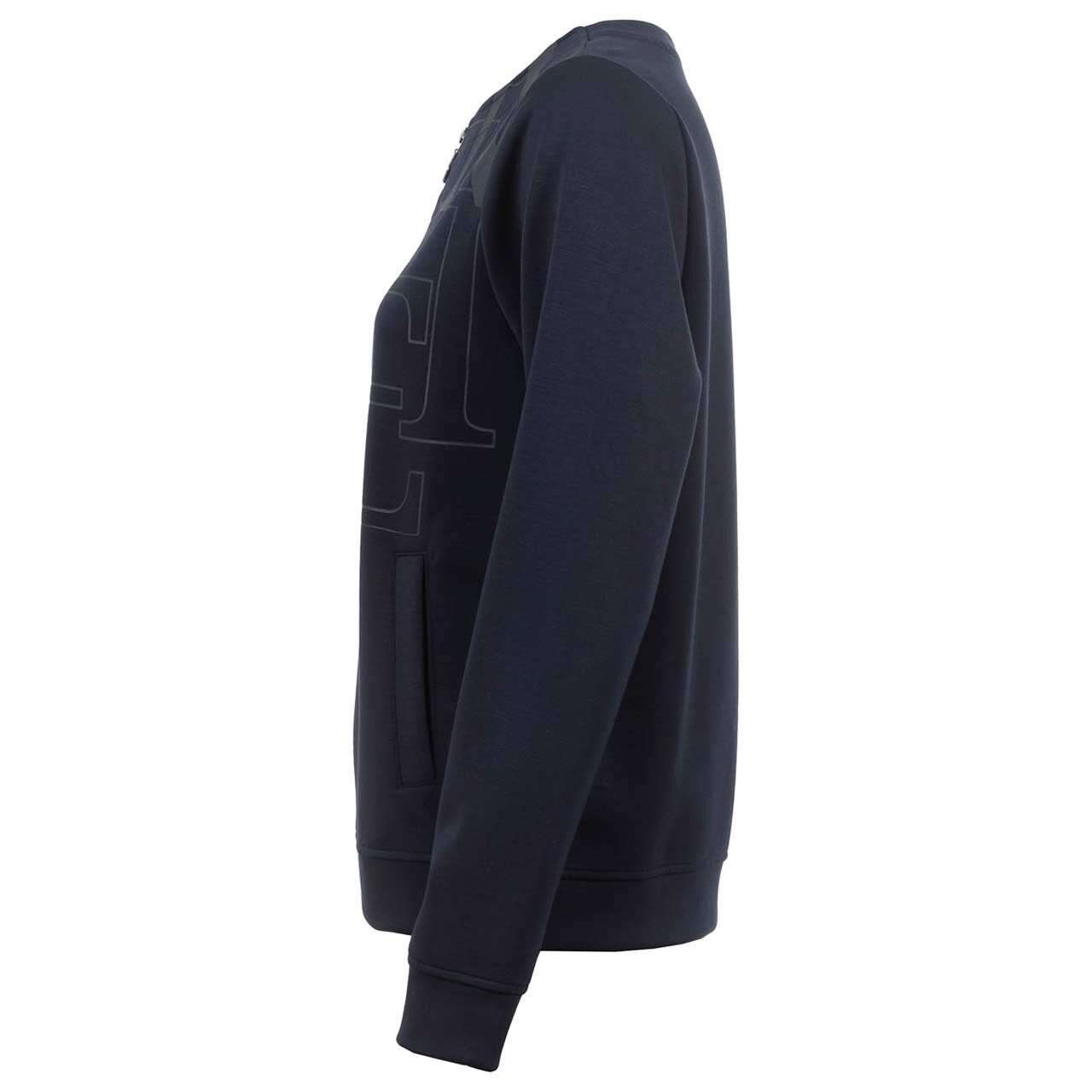 Damen Sweatjacke von Soquesto in Dunkelblau mit Print, Seitenansicht