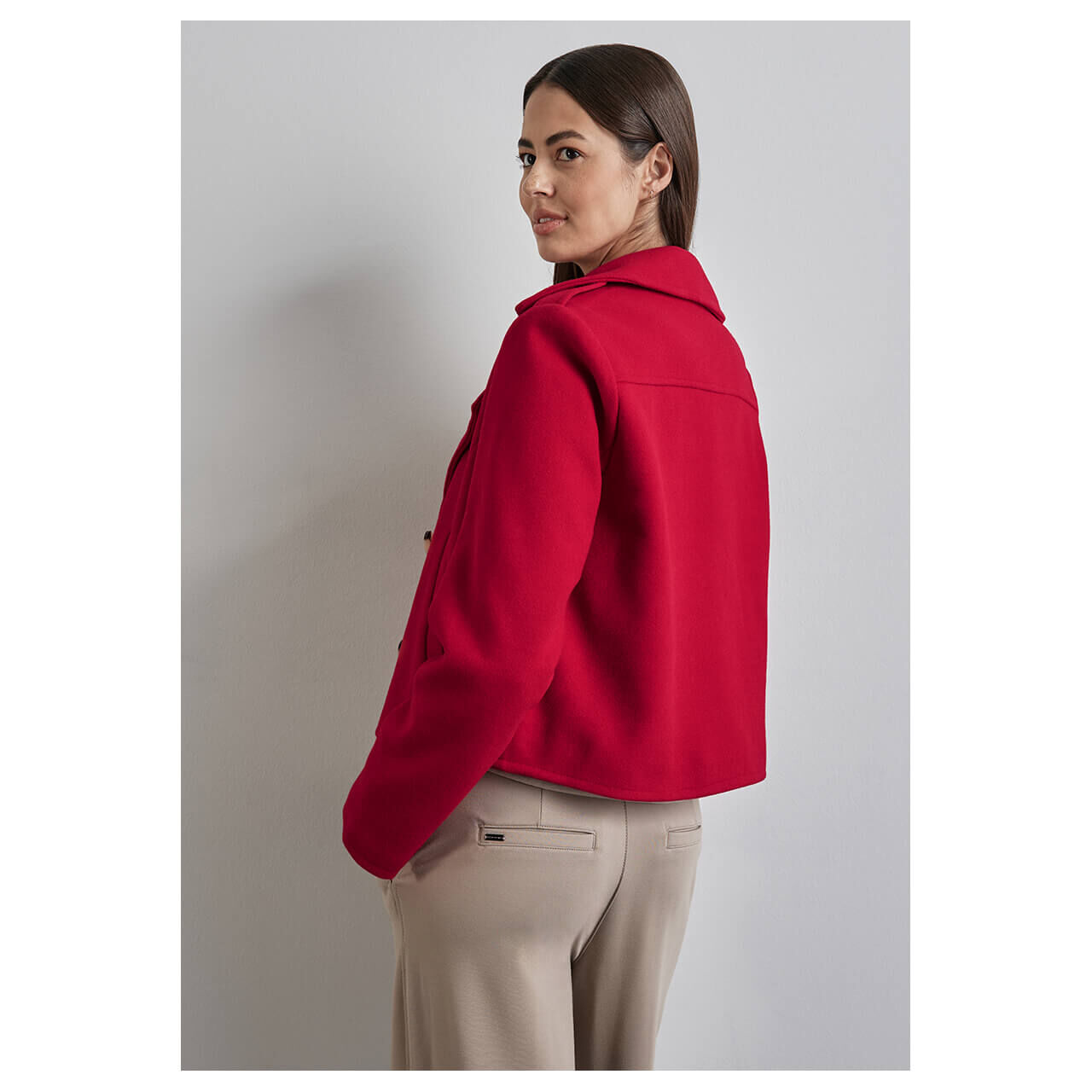 Street One Damen Jacke Short Trench Jacket intense red