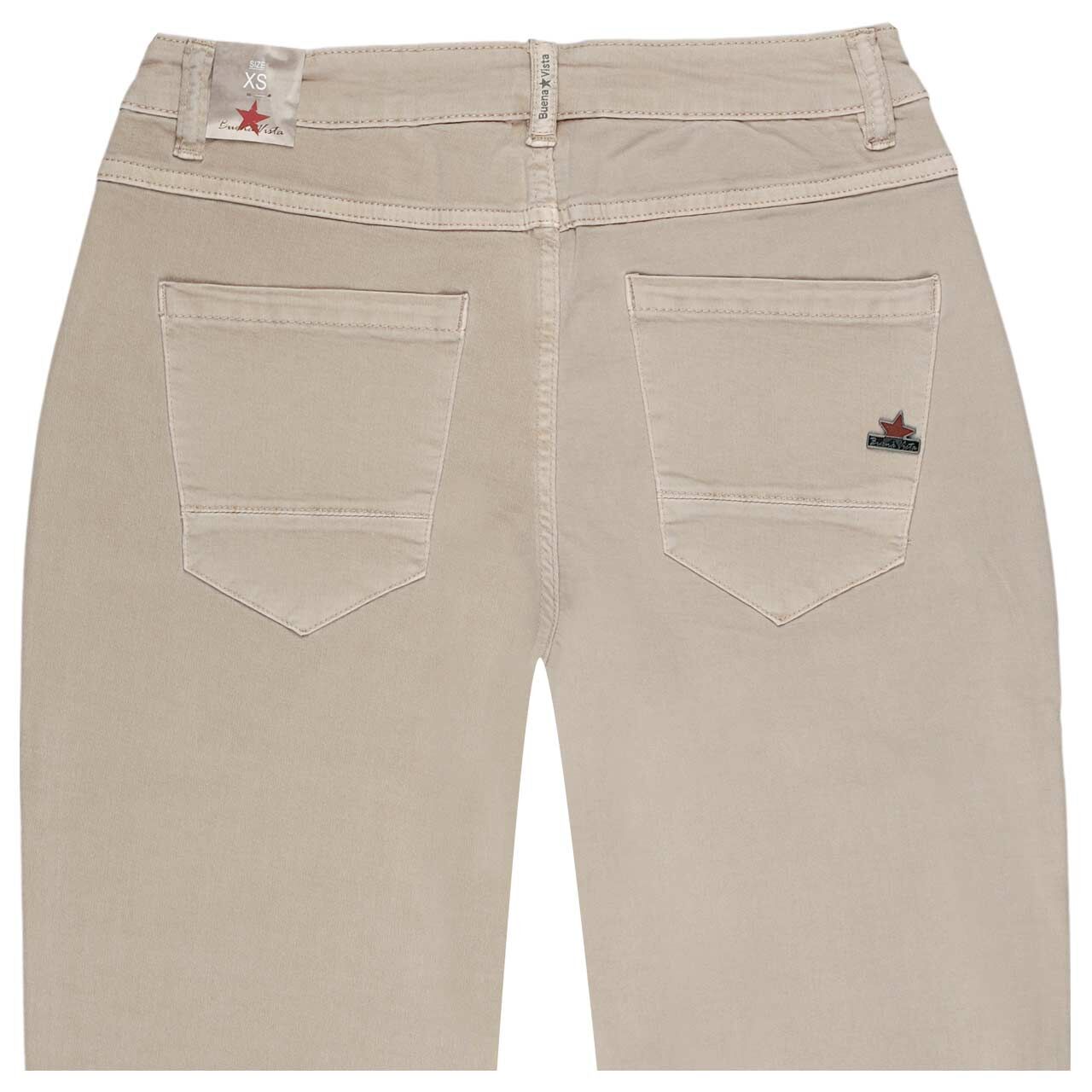 Damen Baumwollhose Anna C 7/8 Straight Summer Twill von Buena Vista in Beige, detaillierte Rückansicht